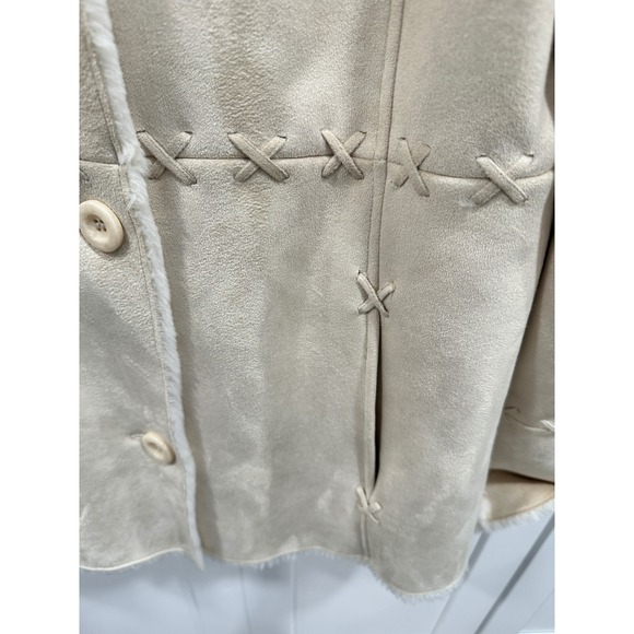 Mackintosh New England Faux Suede Shearling Coat Women's Medium Jacket - Picture 3 of 7